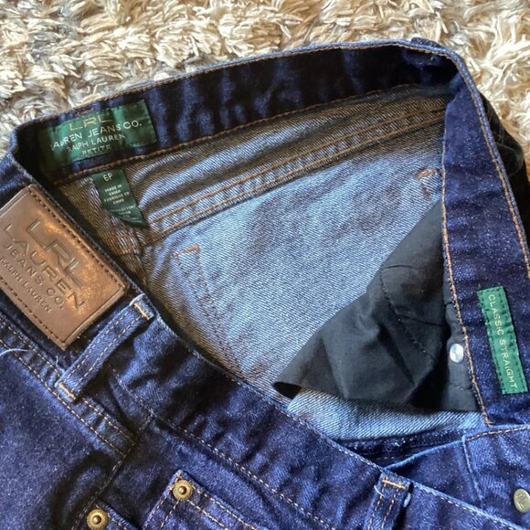 LRL Lauren Ralph Lauren Green Tag Petite Premier Straight Blue Jeans Women’s 6P - Picture 3 of 8